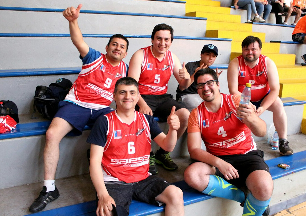 happy team after training