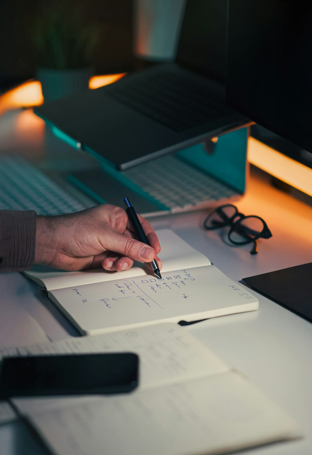 person writing business plan